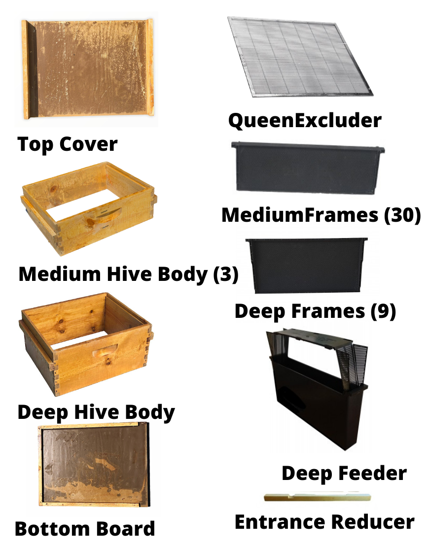 Apiary Kit (1 Deep & 3 Medium) - Wax Dipped – TheValleyHive